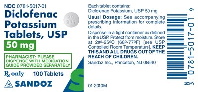 Diclofenac Potassium 50 mg Label