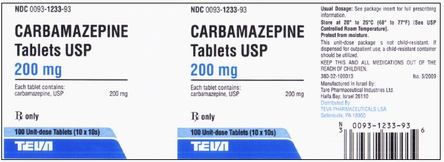 Carbamazepine Tablets USP 200 mg 100s Unit-dose Label