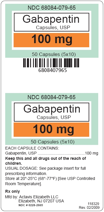 Gabapentin Capsules 100 mg (5 x 10) label