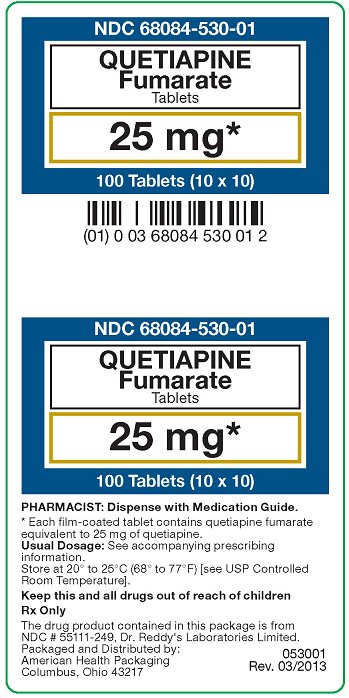 Quetiapine Fumarate Tablets 25 mg Label 