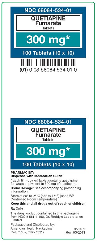 Quetiapine Fumarate Tablets 300 mg Label 