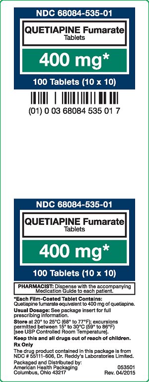 Quetiapine Fumarate Tablets 400 mg Label 