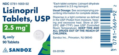 Lisinopril 2.5 mg Label