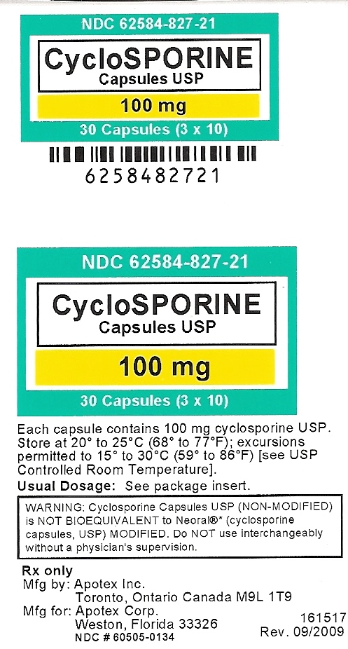 Cyclosporine Capsules USP 100mg label