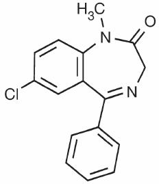 structural formula for diazepam