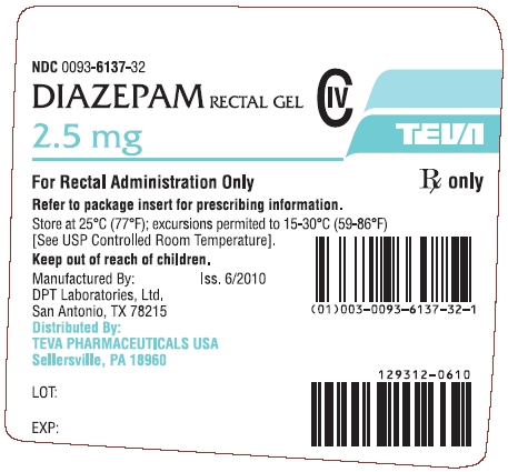 Diazepam Rectal Gel 2.5 mg Label