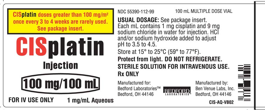 Vial label for Cisplatin 100 mg/100 mL