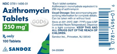 azithromycin 250 mg label