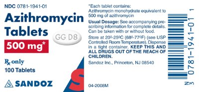 azithromycin 500 mg label