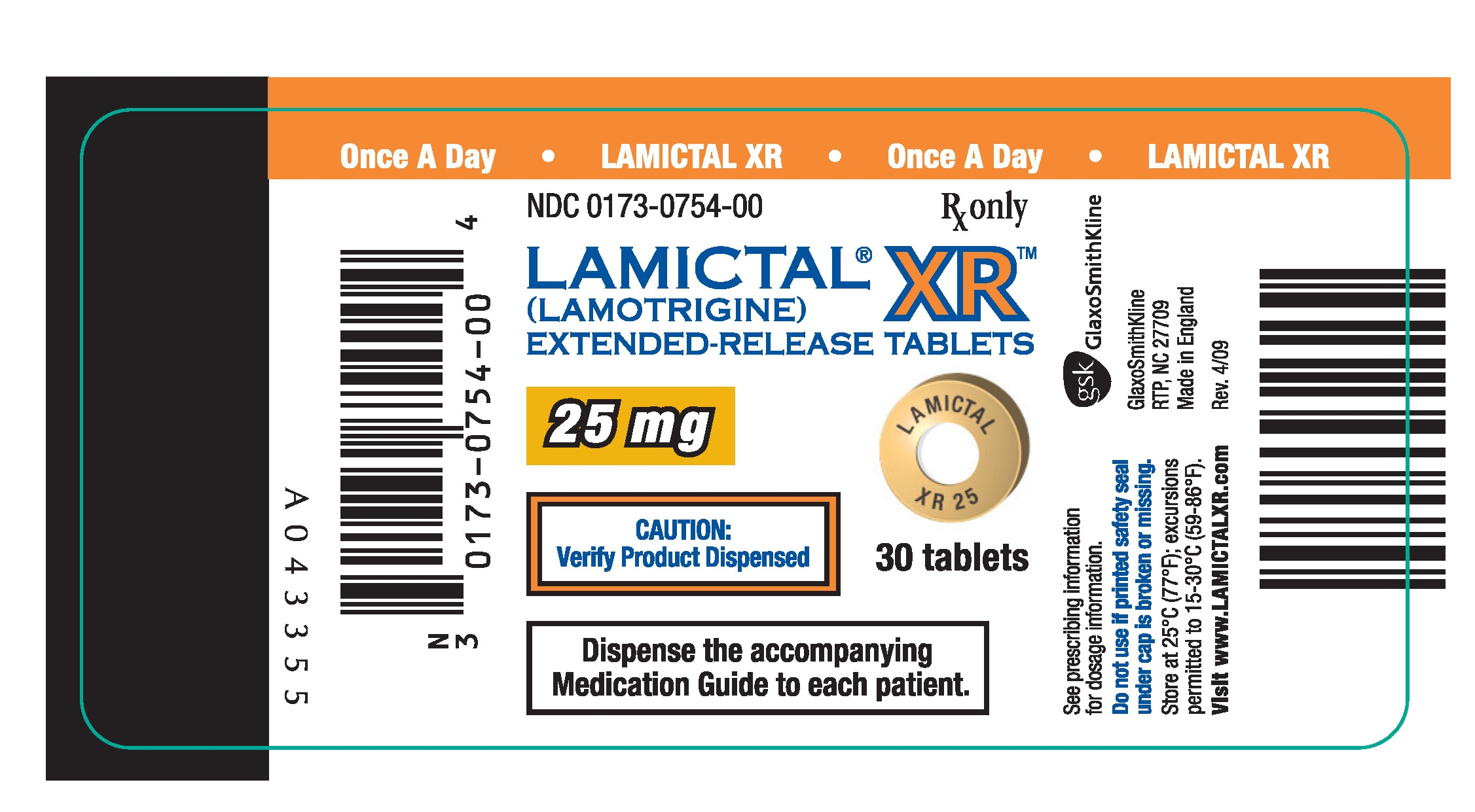 LAMICTAL XR 25 mg label