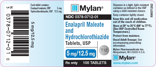 Enalapril Maleate and Hydrochlorothiazide Tablets 5 mg/12.5 mg Bottles