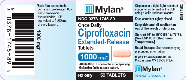 Ciprofloxacin Extended-Release Tablets 1000 mg Bottles