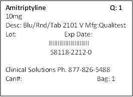 10 mg Amitriptyline HCl Tablets.