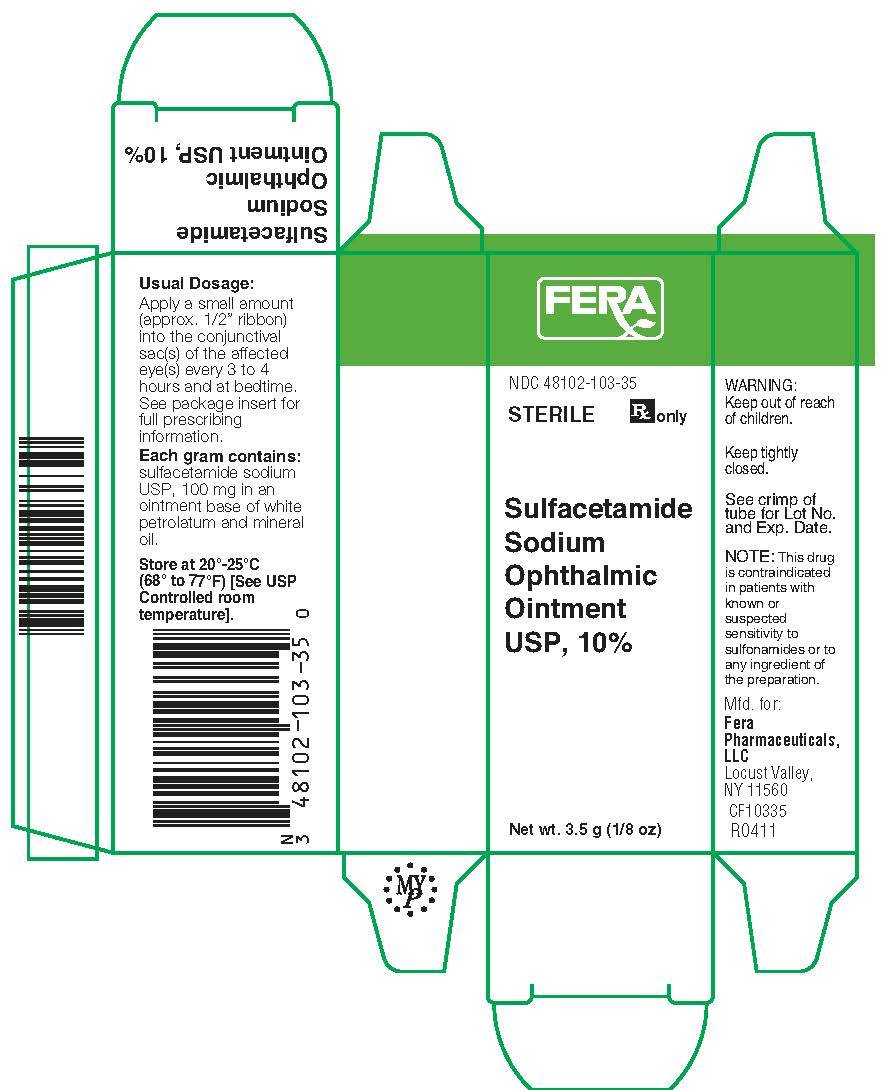 Fera Sulfacetamide Sodium Ophthalmic Ointment Carton Label