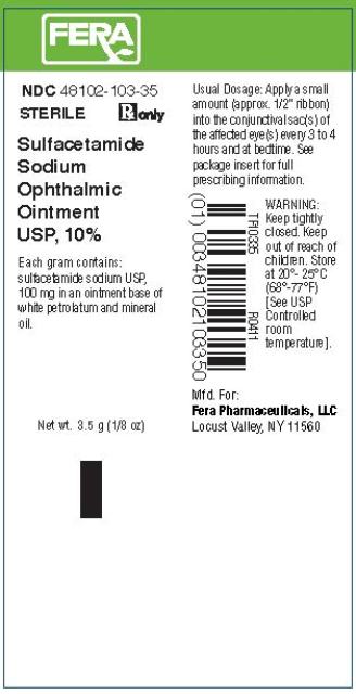 Fera Sulfacetamide Sodium Ophthalmic Ointment Tube Label
