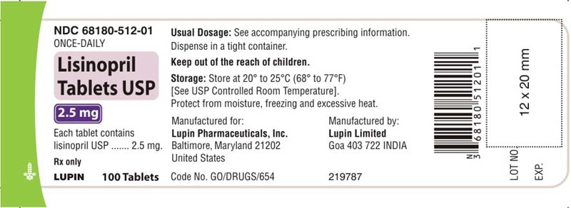 Lisinopril Tablets USP 2.5 mg Label