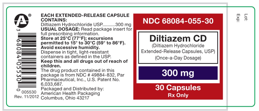 Diltiazem CD (Diltiazem Hydrochloride Extended-Release Capsules, USP) 300 mg label
