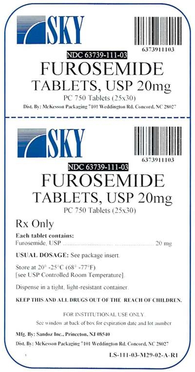 Furosemide 20mg PC750 Label