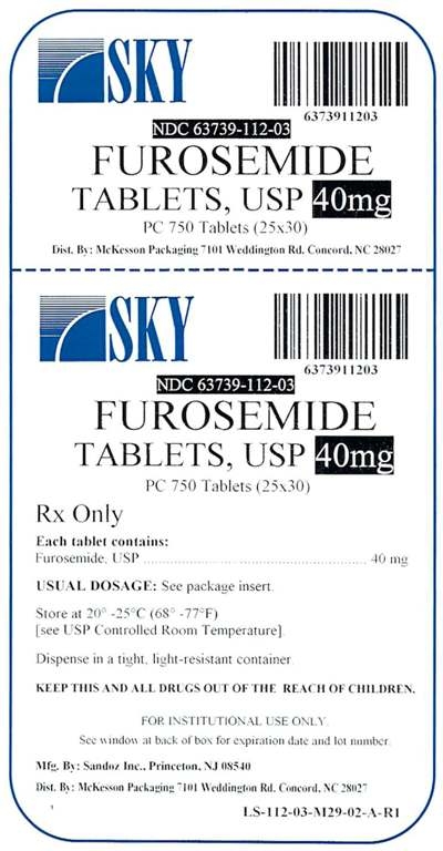 Furosemide 40mg PC750 Label