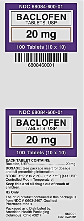 Baclofen Tablets, USP 20 mg
