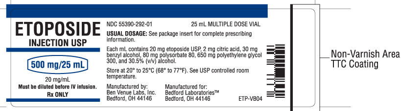 Vial label for Etoposide Injection USP 500 mg per 25 mL