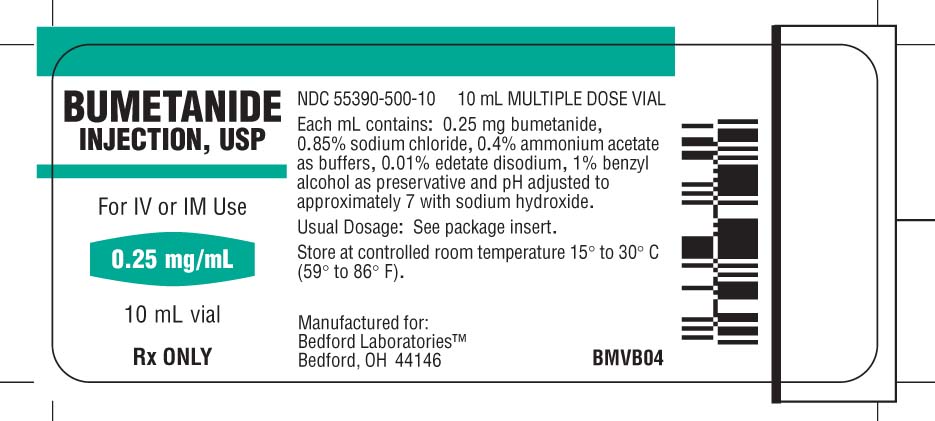 Vial label for Bumetanide .25 mg/mL