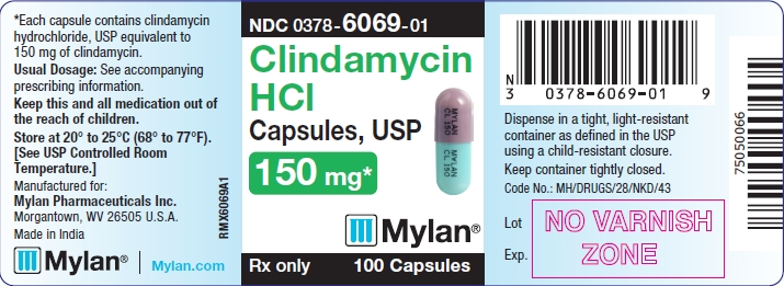 Clindamycin HCI Capsules 150 mg Bottle Labels