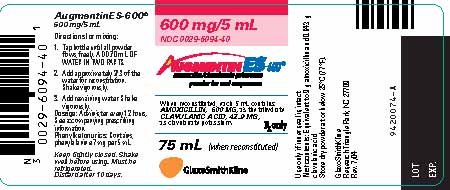 AUGMENTIN ES-600 Powder for Oral Suspension Label - 600mg/5mL