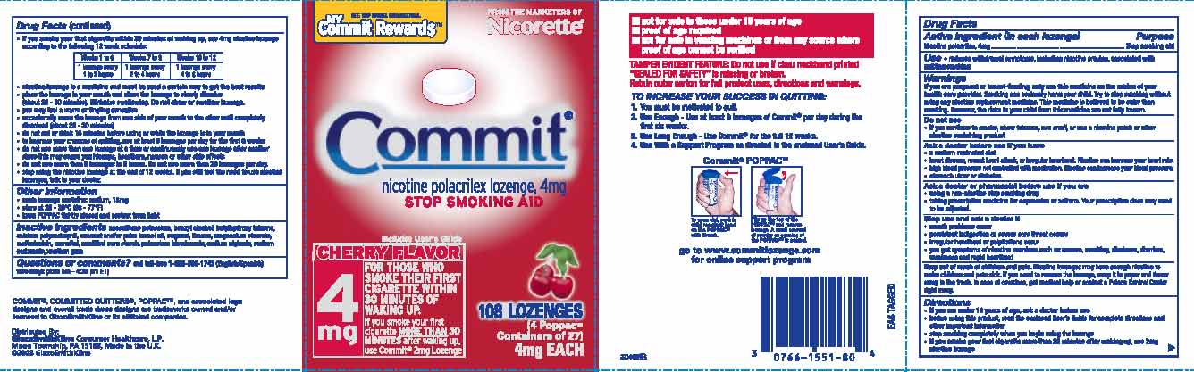 Commit Lozenge 4 mg Cherry Carton