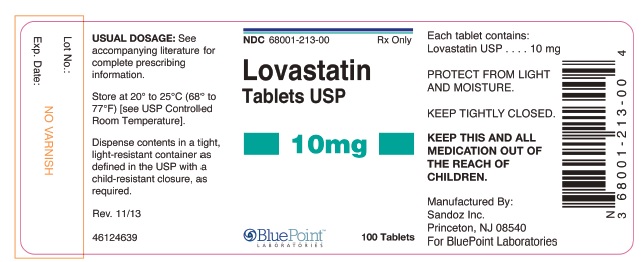 Lovastatin Tablets 10mg 100 Tablets Rev 1113