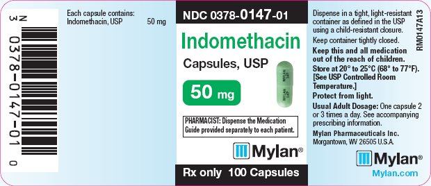 Indomethacin Capsules, USP 50 mg Bottle Label