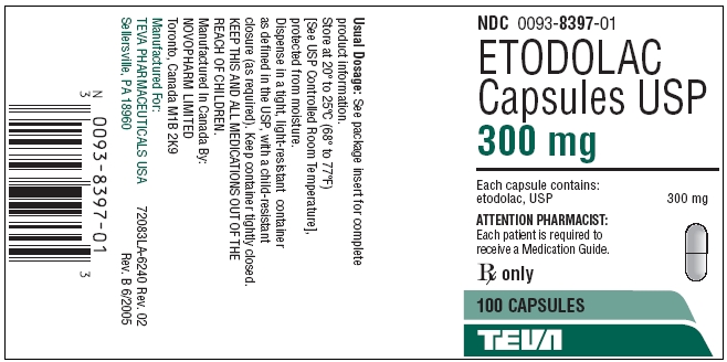 Etodolac Capsules USP 300 mg 100s Label 