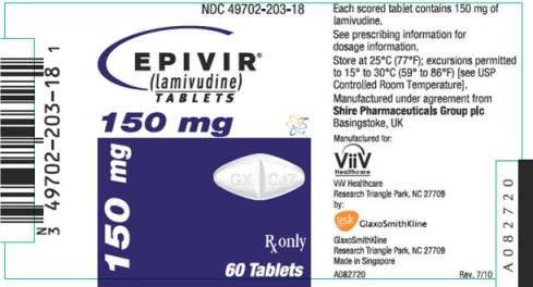 EPIVIR Tablets 150 mg label