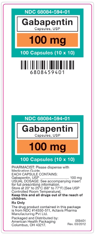 Gabapentin 100 mg Capsules, USP - (10x10)