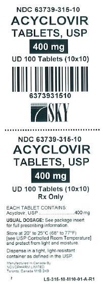Acyclovir Tablets 400mg Label