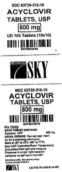 Acyclovir 800mg Tablet label