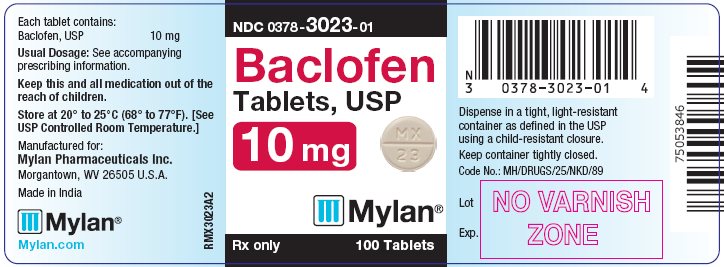 Baclofen Tablets, USP 10 mg Bottle Label