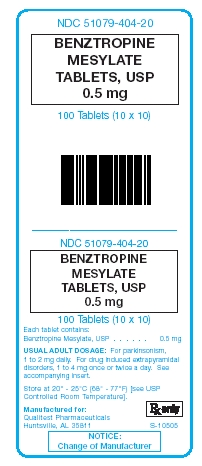 Benztropine Mesylate Tablets, USP 0.5 mg