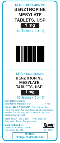 Benztropine Mesylate Tablets, USP 1 mg