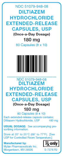 Diltiazem HCl ER Capsules 180 mg Unit Carton Label
