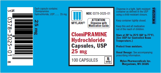 Clomipramine Hydrochloride Capsules 25 mg Bottles
