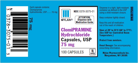 Clomipramine Hydrochloride Capsules 75 mg Bottles