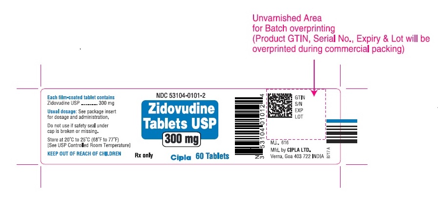 Zidovudine tablets 300 mg -60s count bottle label