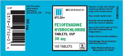 Fexofenadine Hydrochloride Tablets 30 mg Bottles