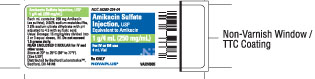Vial label for amikacin sulfate injection USP 1 g per 4 mL