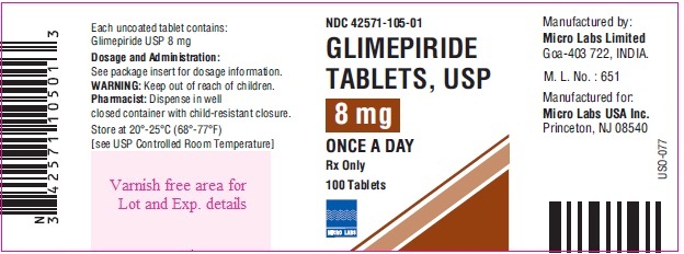 Glimepiride Tablets 8 mg container label