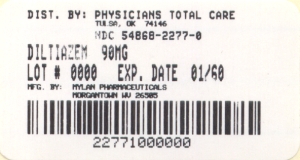 image of 90 mg package label