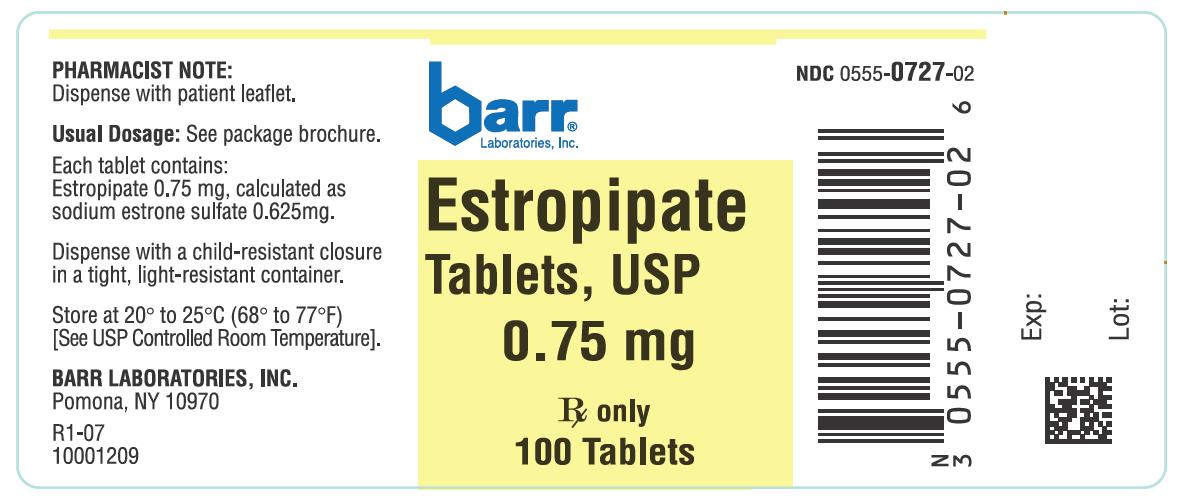 Estropipate Tablets, USP 0.75 mg 100s Label