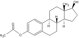 Structural formula for Estradiol Acetate