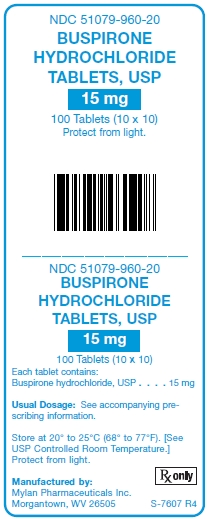 Buspirone HCl 15 mg Tablets Unit Carton Label